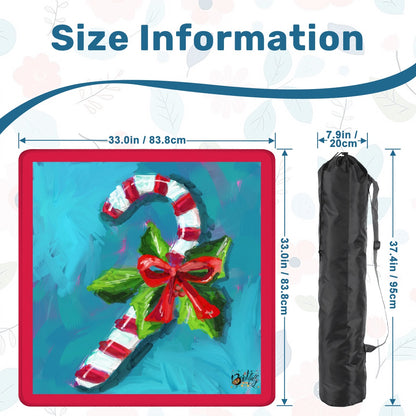 Mahjong Mat 33"x33" (Ship Rolled up) Hand painted candy cane