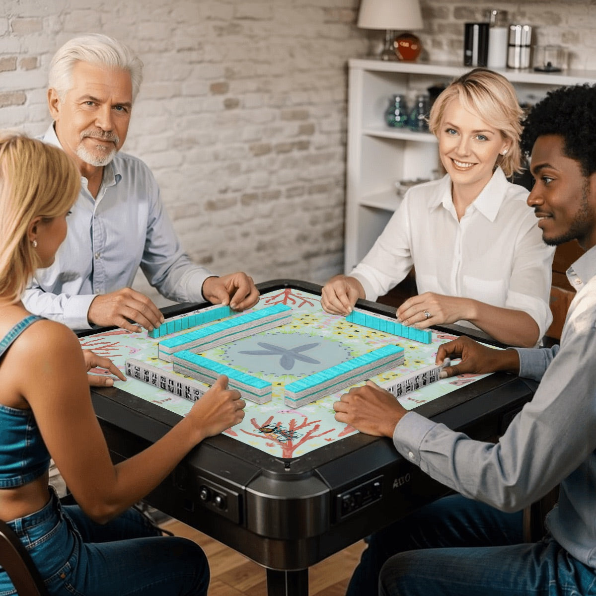Mahjong Mat 31.5"x31.5" (Ship Rolled up) Ocean tide pool