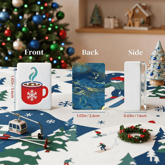 Alpine Slopes Christmas Mahjong Tiles Geode series in blue