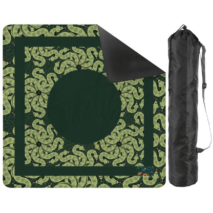 Green grass snake Custom Mahjong Mat 31.5"x31.5" (Ship Rolled up)