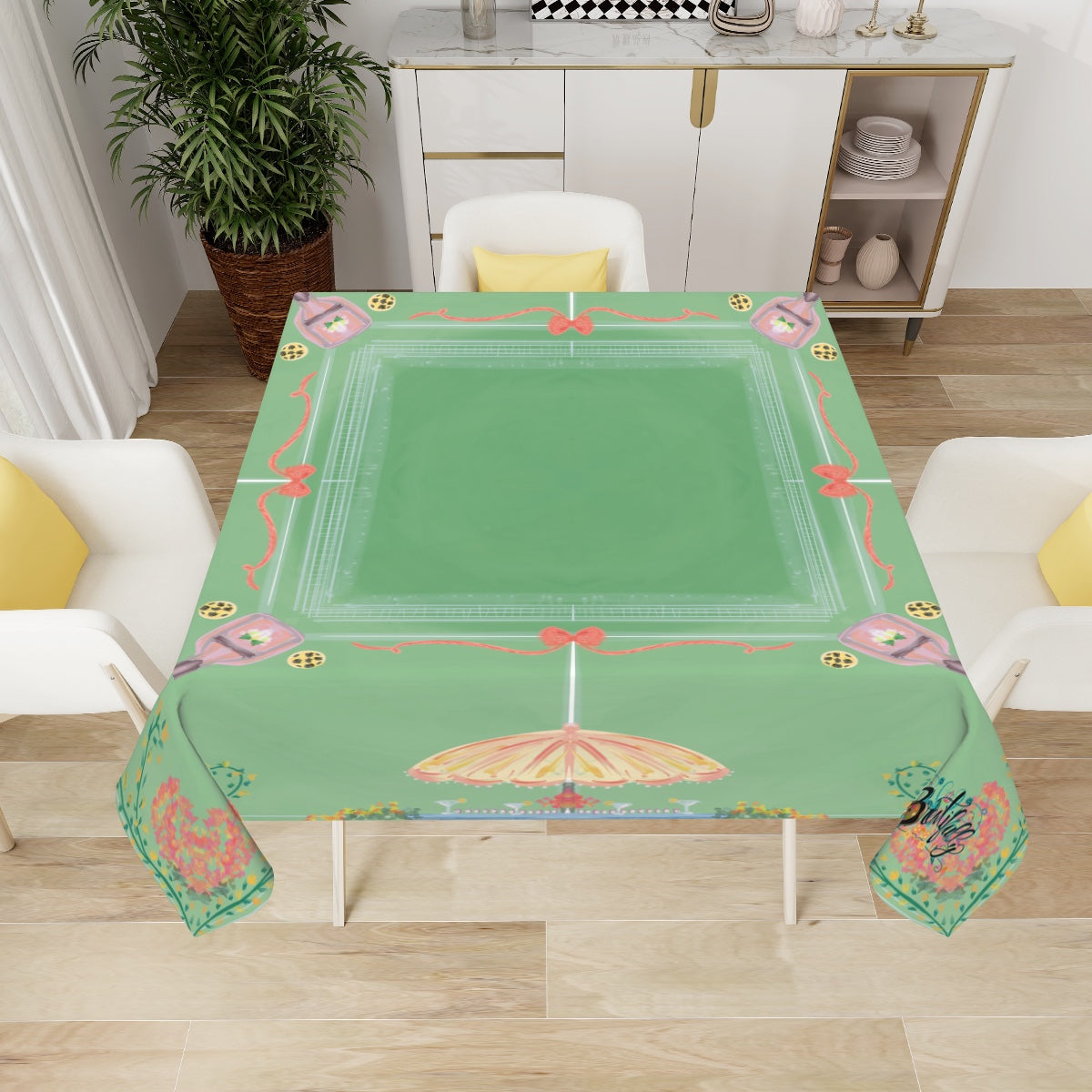 Pastel pickleball game Square Table Cloth Home Decor