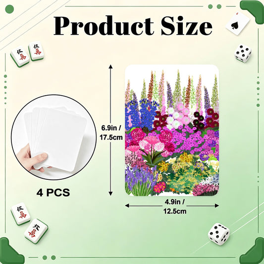 Classic Mahjong Shuffler Cards  Set of 4 Florals