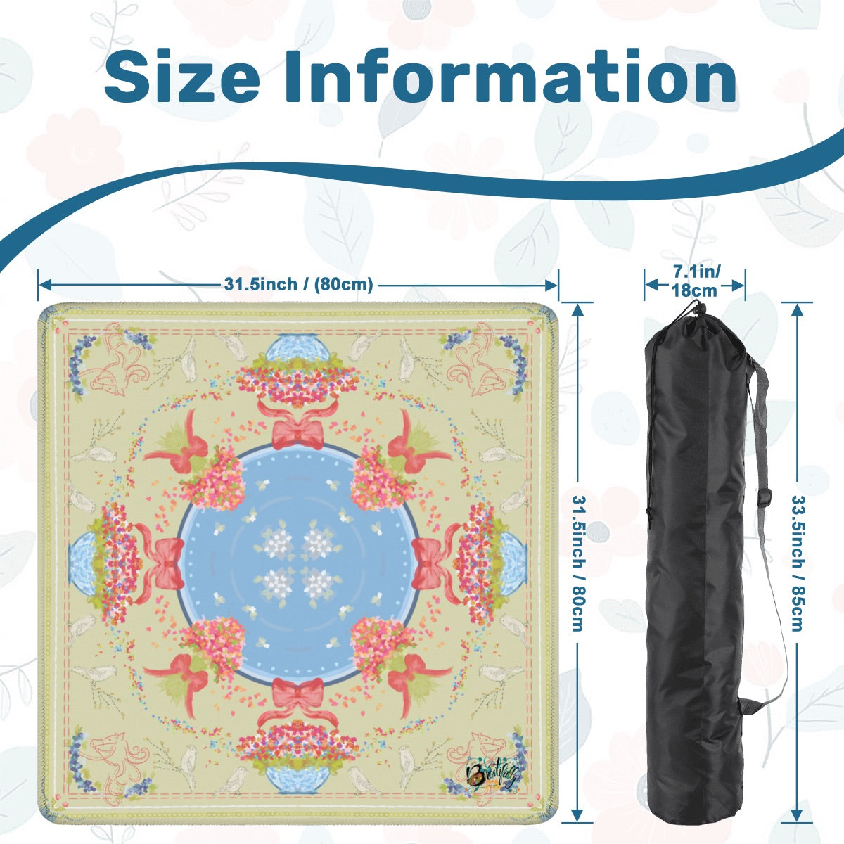 Lil Dolly Mahjong Mat 31.5"x31.5" (Ship Rolled up)