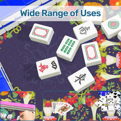 Mahjong Mat (Made in USA) Neon summer nights plum