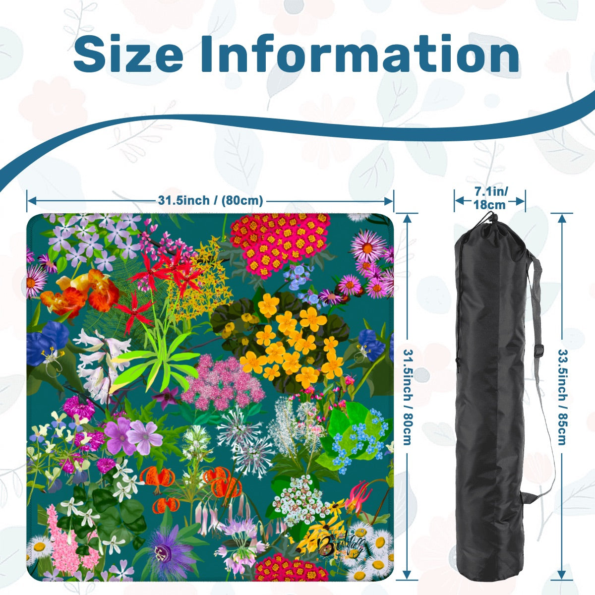 Folk art floral series - Mahjong Mat 31.5"x31.5" (Ship Rolled up)