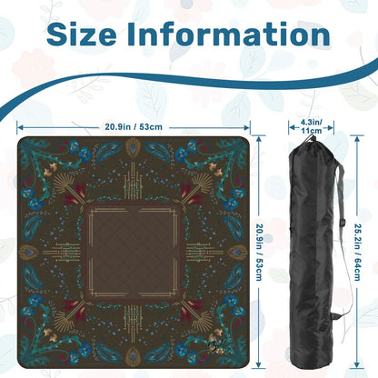 Roaring 20’s Coffee Brown - Mini Travel Mahjong Mat 20.9"x20.9" (Ship Rolled up)