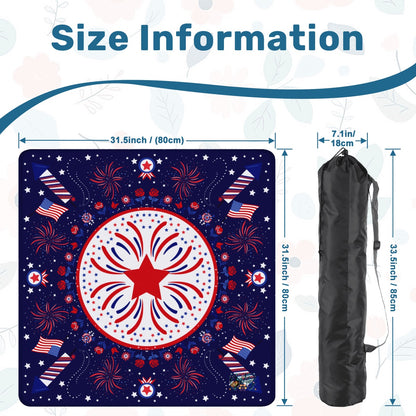 Patriotic with flags Mahjong Mat 31.5"x31.5" (Ship Rolled up)