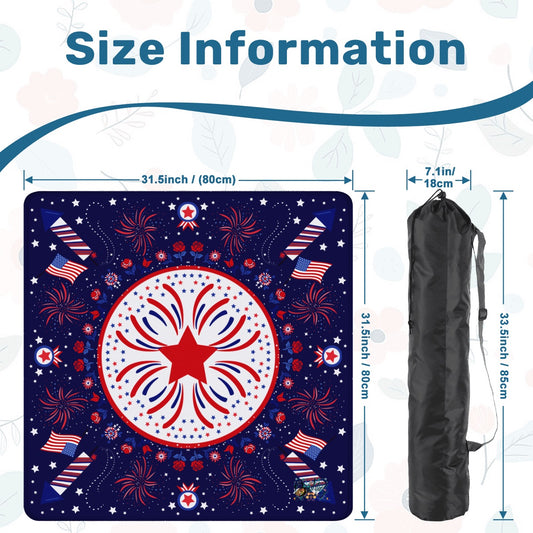 Patriotic with flags Mahjong Mat 31.5"x31.5" (Ship Rolled up)