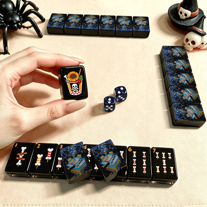 Paws, paws, paws Skull Diner Halloween Mahjong Tiles