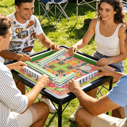 Summer flamingo on pink -Mini Travel Mahjong Mat 20.9"x20.9" (Ship Rolled up)