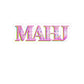 MAHJ Pink Retro Name Sticker — Kiss-Cut Decorative Laptop Sticker