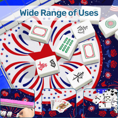 Patriotic with flags Mahjong Mat 31.5"x31.5" (Ship Rolled up)