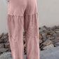 Vineyard Green Mineral Wash Tiered Wide Leg Patchwork Drawstring Pants
