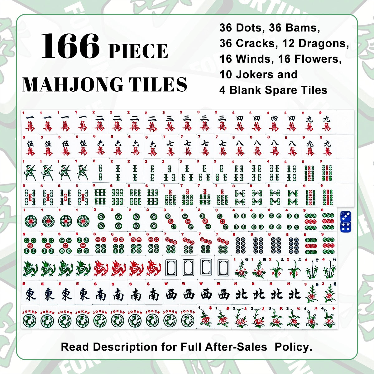 American Mahjong Tiles Nene Traditional- multiple colorways