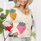 Stawberries KNIT BUTTON UP CARDIGAN SWEATER