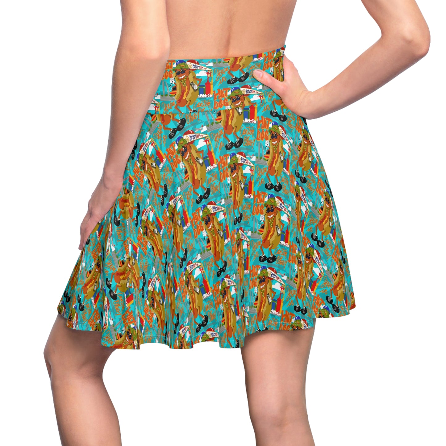 Hot Dog Women's Skater Skirt (AOP)