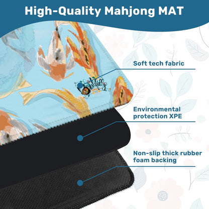 Koi fish pond Mahjong Mat 31.5"x31.5" (Ship Rolled up)