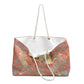 Blush Woodland Game Night Weekender Bag — Cute Rabbit, Fox & Squirrel Mahjong Game Tote