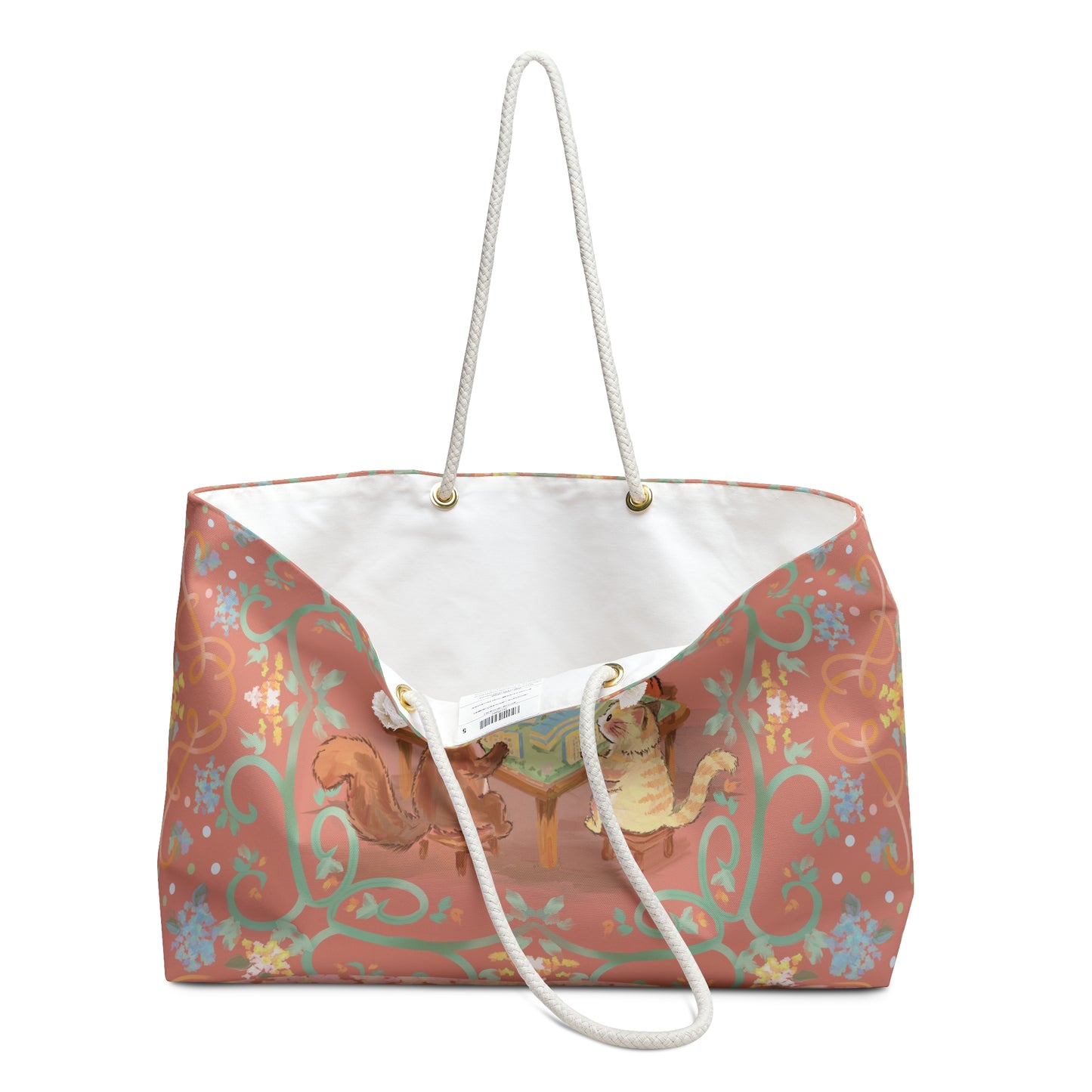 Blush Woodland Game Night Weekender Bag — Cute Rabbit, Fox & Squirrel Mahjong Game Tote