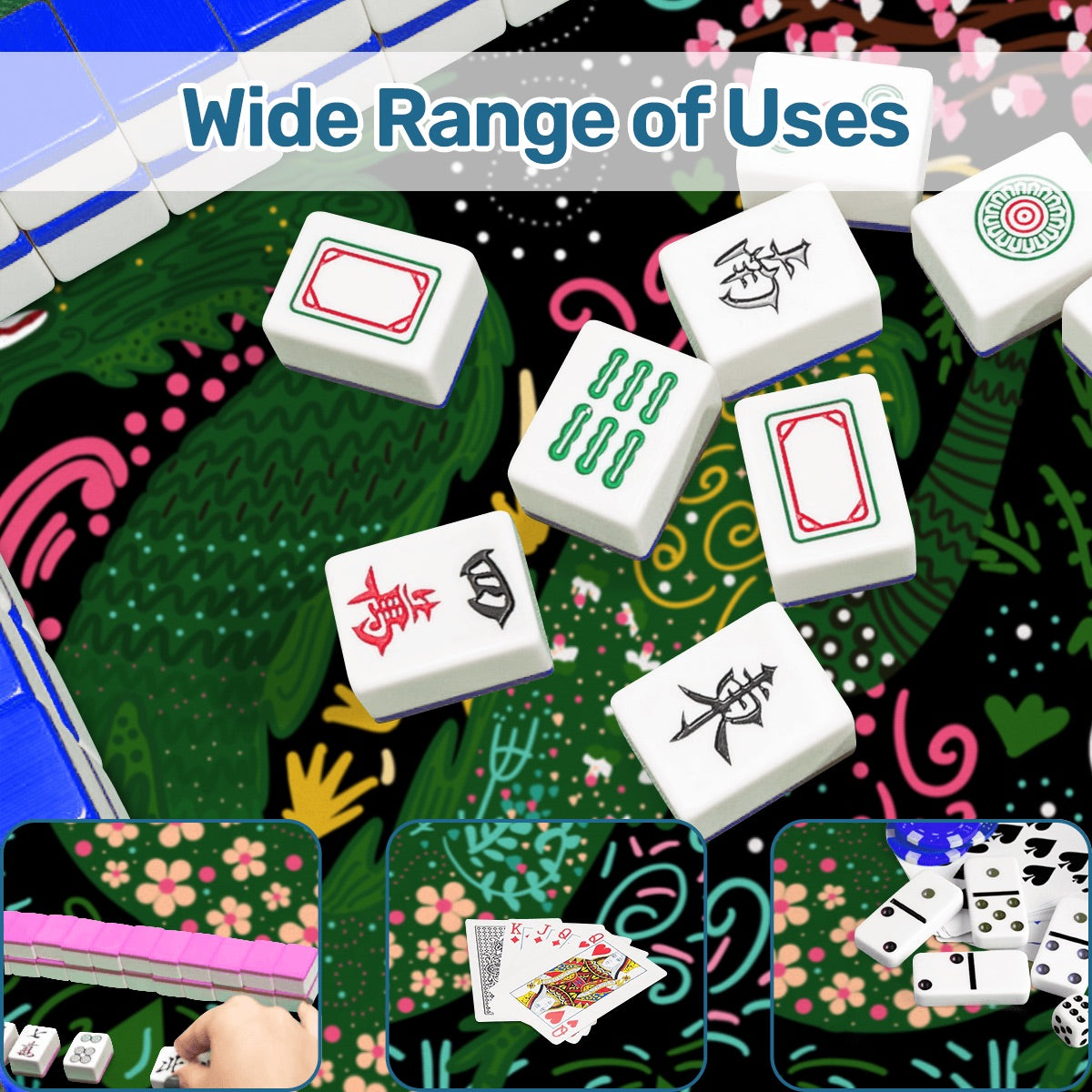 Folk Dragon Mahjong Mat 31.5"x31.5" (Ship Rolled up)