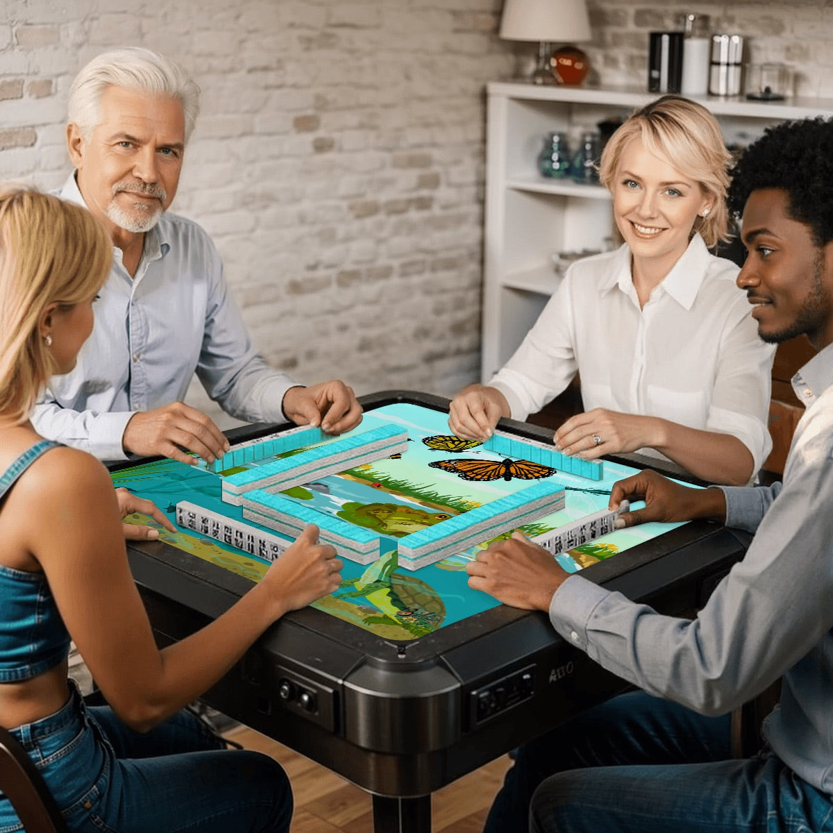 Mahjong Mat 33"x33" (Ship Rolled up) Gone Fishin’