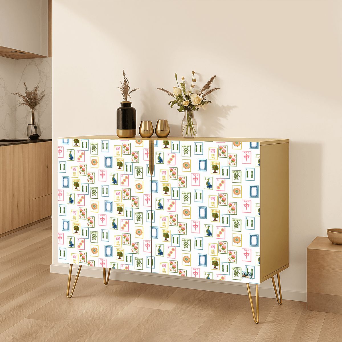 Mahjong Wooden Storage Cabinet (Made in USA)