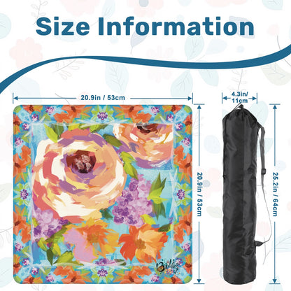 Bold Floral Mini Mahjong Mat 20.9"x20.9" (Ship Rolled up)