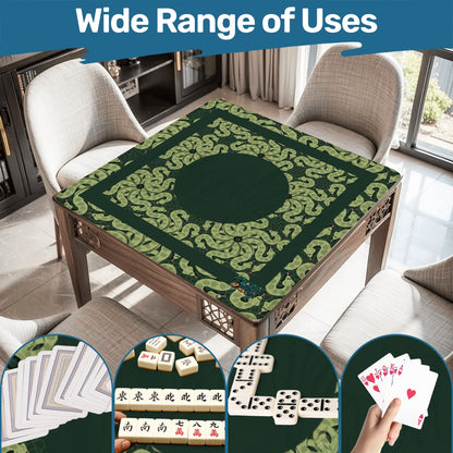 Green grass snake Custom Mahjong Mat 31.5"x31.5" (Ship Rolled up)