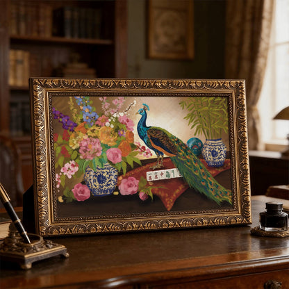 Vintage Gold Framed Canvas Prints Wall Art (3:2) (Made in USA) Bam Bird for the win by Brewtifully