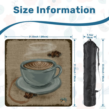 Coffee Time Mahjong Mat 31.5"x31.5" (Ship Rolled up)