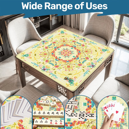 Mahjong Mat (Made in USA) Spring on Ivory w instructions