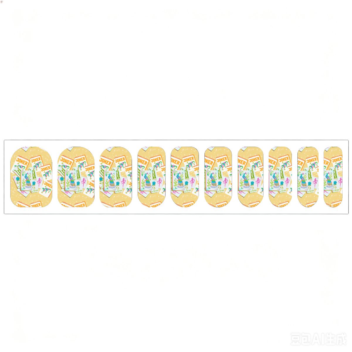 Yellow tiles Nail Stickers 100 Pcs
