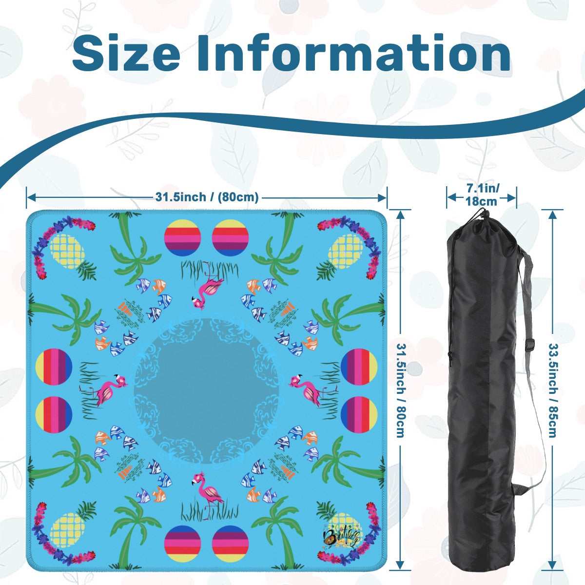 Beach inspired ‘zon Mahjong Mat 31.5"x31.5" (Ship Folded)