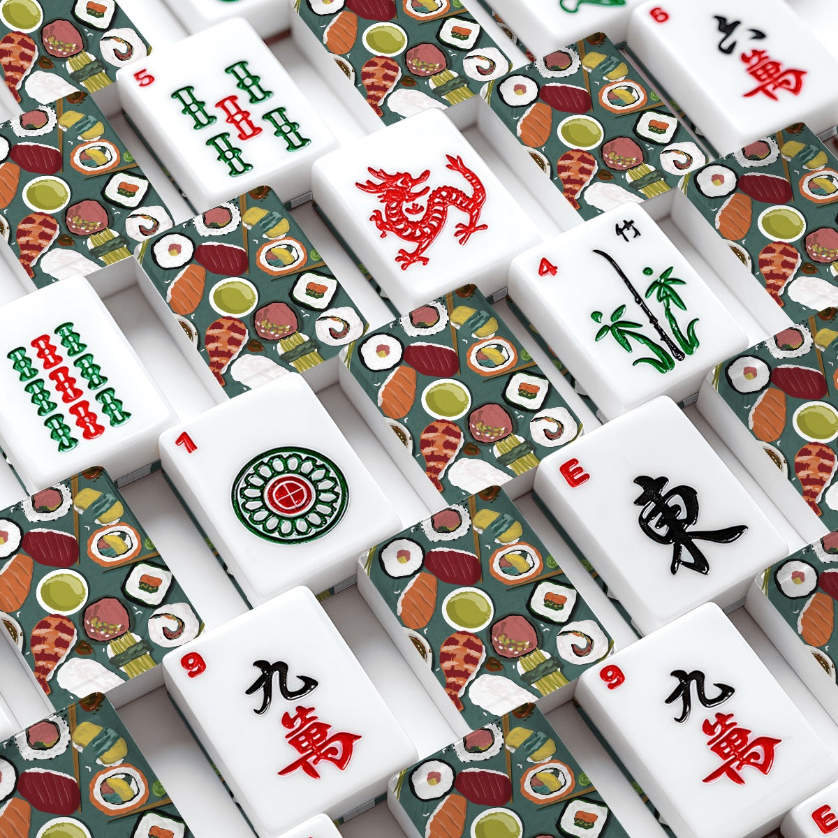 Sushi lunch American Mahjong Tiles