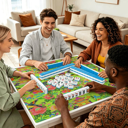 Mahjong Mat SleekSurface (Made in USA) Poppin' Pagodas