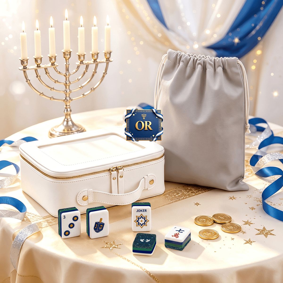 Heritage Hanukkah Mahjong Tiles -Peaceful Holiday