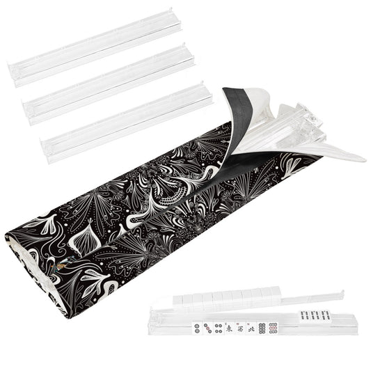 4 Mahjong White on Black-Tile Pusher Racks with Bag