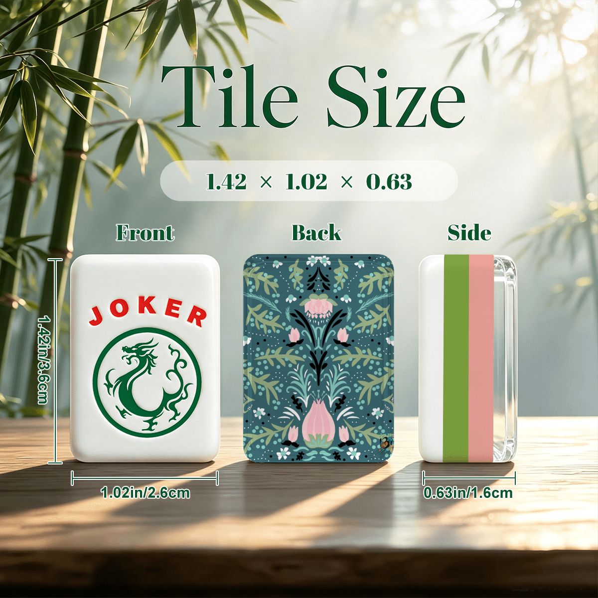 4 Layer American Mahjong Tiles Set Folk art floral