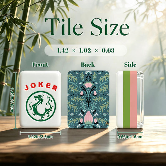 4 Layer American Mahjong Tiles Set Folk art floral