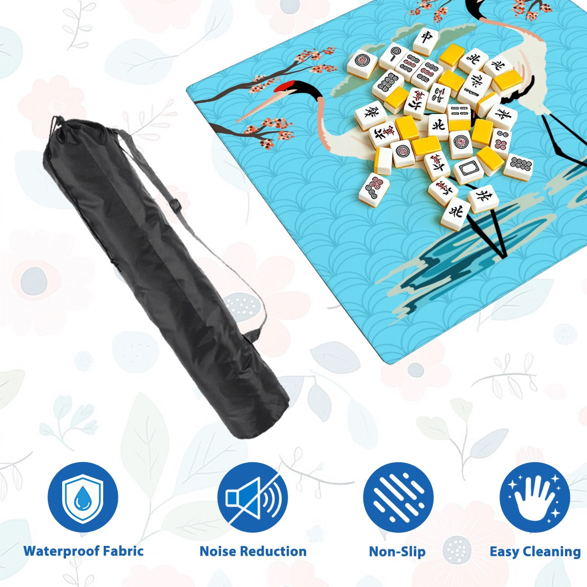 Mahjong Mat Sleek Surface Bam Birds