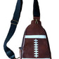 Brown PU Leather Football Mini Crossbody Bag