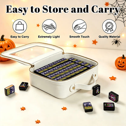 Pumpkin patch - Wicked Bulldog Halloween Mahjong Tiles  Single Layer