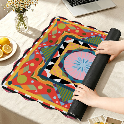Scalloped Mahjong Mat (Made in USA) My World