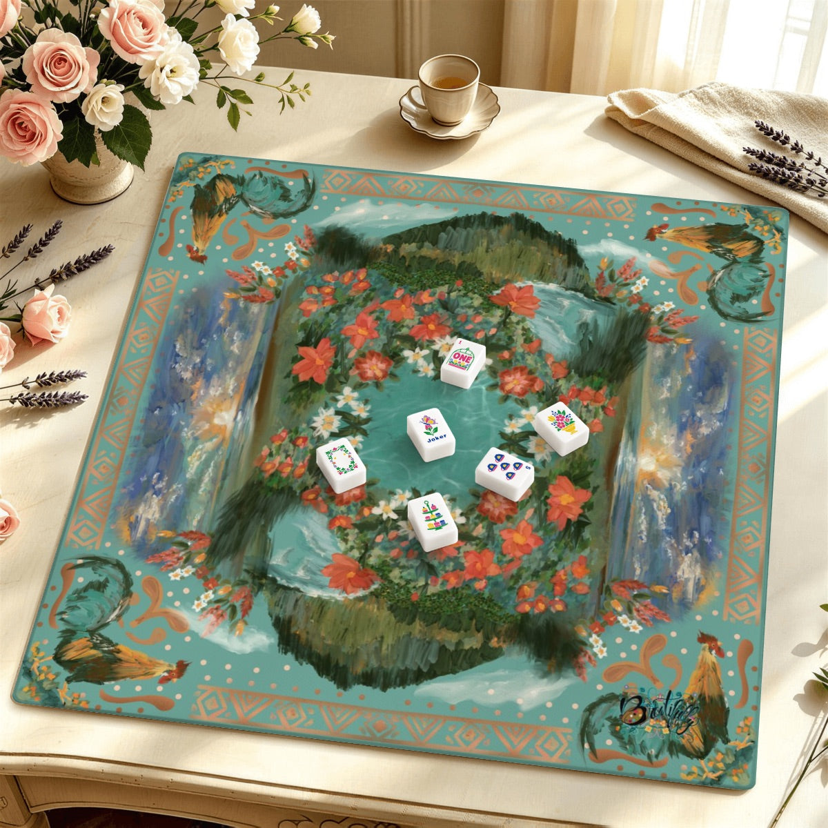 Mahjong Mat SleekSurface (Made in USA) Kaua’i Memories