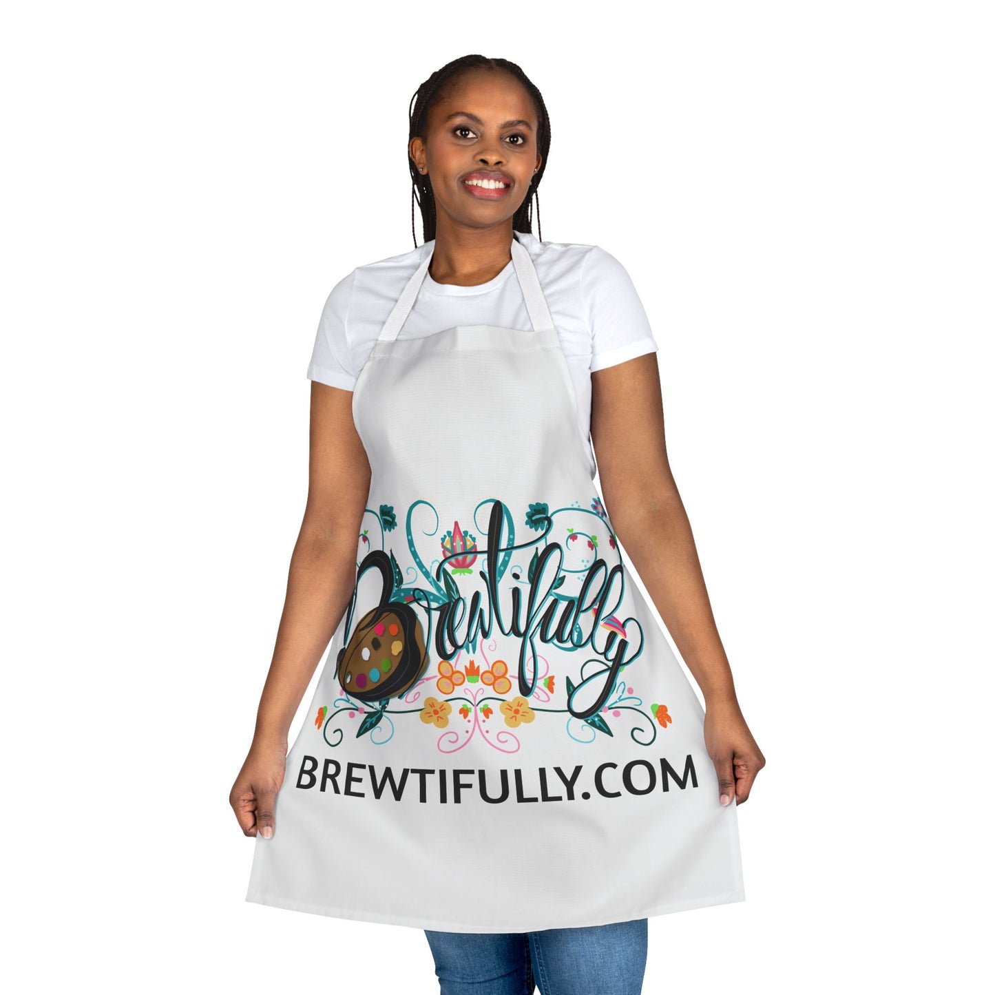 Brewtifully Apron, 5-Color Straps - White