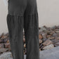 Vineyard Green Mineral Wash Tiered Wide Leg Patchwork Drawstring Pants