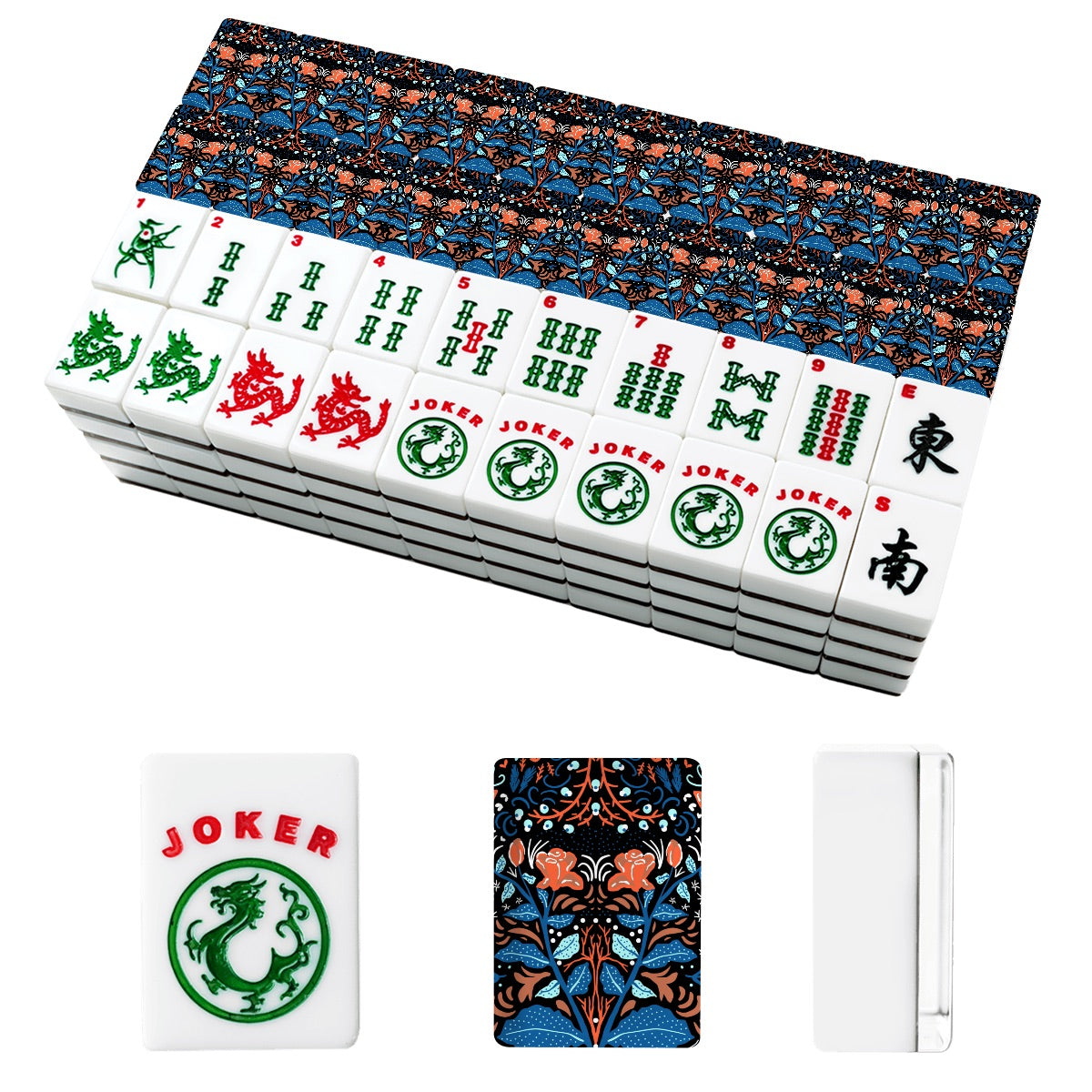 Navy Folk Art American Mahjong Tiles