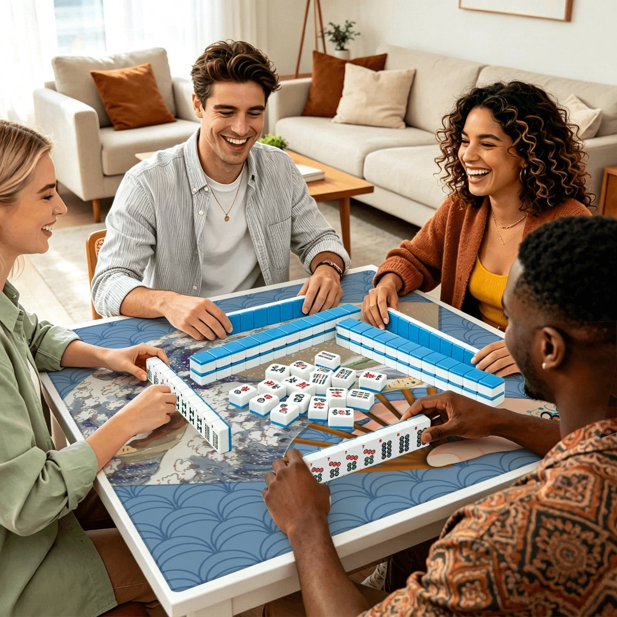 Mahjong Mat Sleek Surface Banana Split boats