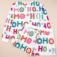 White Plus Size Christmas Ho Ho Ho Print Long Sleeve Top and Shorts Pajama Set