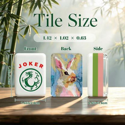 4 layer American Mahjong Tiles Set Painted Bunny